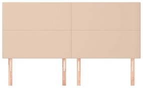 Cabeceira cama 4 pcs couro artificial 90x5x78/88 cm cappuccino