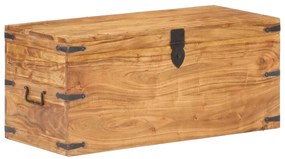 Baú 90x40x40 cm madeira de acácia maciça