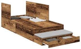 Cama de Armazenamento Madeira Velha 75x190 cm