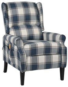 vidaXL Poltrona de massagens reclinável tecido azul