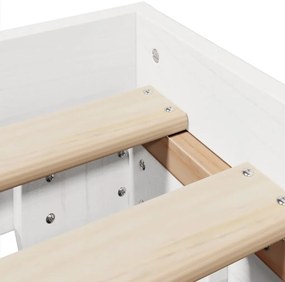 Cama sem colchão 120x190 cm madeira de pinho maciça branco