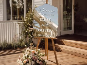Autocolante personalizado para espelho S50 – Welcome to the wedding of...