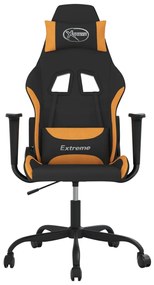 Cadeira gaming de massagens tecido preto e laranja