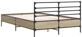 Estrutura de cama 120x190 cm derivados madeira/metal