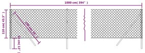 Cerca de arame 1,1x10 m antracite