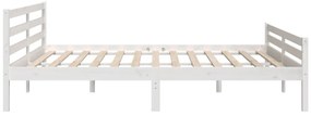 Estrutura de cama super king pinho maciço 180x200 cm branco