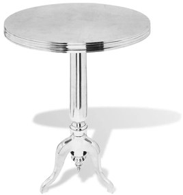 Mesa de apoio redonda, alumínio, prateada
