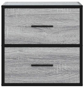 Mesas de cabeceira de parede 2 pcs 40x31x39,5cm cinzento sonoma
