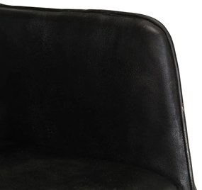 Cadeira de baloiço couro genuíno preto