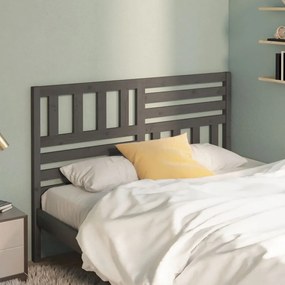 vidaXL Cabeceira de cama 126x4x100 cm pinho maciço cinzento