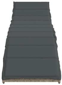 Espreguiçadeiras com mesa 2 pcs vime PE cinzento-claro