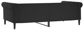Sofá-cama 100x200 cm couro artificial preto