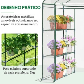 Estufa Transparente de Jardim Estufa de Plantas de 3 Níveis com Pratel
