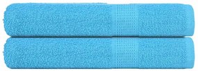 vidaXL Toalhas 2 pcs 100x200 cm 360 gsm 100% algodão turquesa