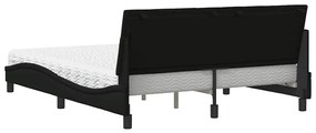 Cama com colchão 160x200 cm tecido preto
