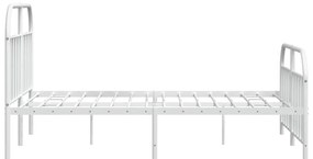 Estrutura de cama com cabeceira e pés 183x213 cm metal branco