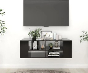 vidaXL Armário de parede para TV 102x35x35 cm derivados madeira preto