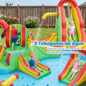 Castelo Insuflável Infantil, 511 x 400 x 240 cm, 3 Escorregas (SEM SOPRADOR), Multicolor