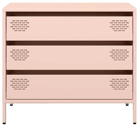 Aparador 68x39x58,5 cm aço laminado a frio rosa