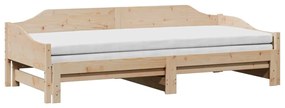 Sofá-cama com gavetão 90x200 cm madeira de pinho maciça