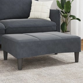 Apoio de pés 77x55x31 cm veludo cinzento-escuro