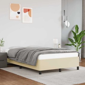 vidaXL Moldura de cama sem creme de colchão 120x190 cm couro do falso