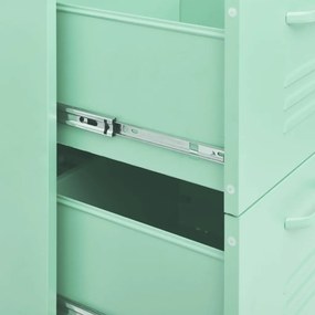 Armário com gavetas aço 80x35x101,5 cm verde-hortelã