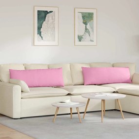 vidaXL Travesseiros de Sofá 2 pcs Rosa 120 x 40 cm tecido