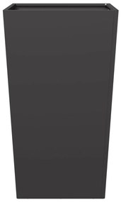 Vaso/floreira de jardim 2 pcs 45x45x75 cm aço preto
