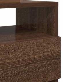 Mesa de cabeceira com 2 gavetas 40x33x60 cm carvalho castanho