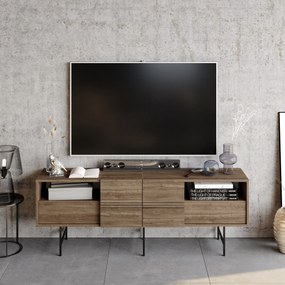 Móvel TV Derin – Nogueira/Preto – 180x64,7x37,1 cm