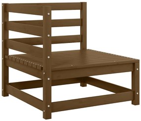 3 pcs conjunto lounge de jardim pinho maciço castanho mel