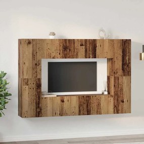 Conjunto de móvel de TV 8 pcs Madeira antiga 60 x 30 x 30 cm