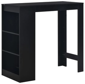 Mesa de bar com prateleira preto 110x50x103 cm