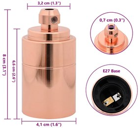 Casquilhos de lâmpadas 2 pcs rosa dourado E27