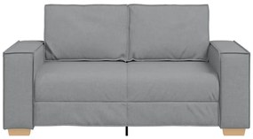 Sofá de 2 lugares cinza claro 120 cm tecido