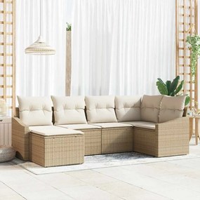 vidaXL Conjunto de Jantar de Jardim com Almofadas Bege de Vime