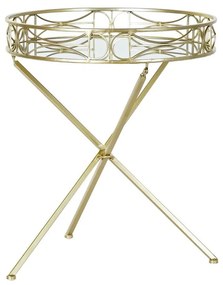 Mesa de Apoio Dkd Home Decor Espelho Dourado Metal (48,5 X 48,5 X 58,5 cm)