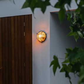 Candeeiro de parede e teto dourado/latão redondo IP44 - Noutica