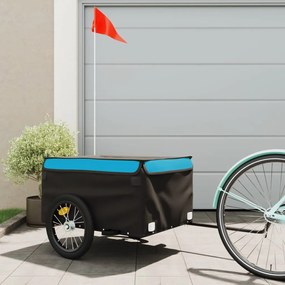 Reboque para bicicleta 45 kg ferro preto e azul