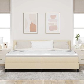 Cama Box com Colchão Creme 200x200 cm Tecido