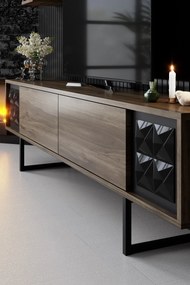 Conjunto de Mobiliário de Sala – Black Line Set – Nogueira e Preto