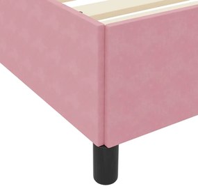 Estrutura da Cama Outros Rosa e branco 140 x 190 cm Veludo