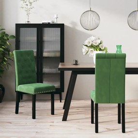 vidaXL Cadeiras de jantar 2 pcs veludo verde-escuro