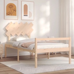 vidaXL Cama para idosos com cabeceira 100x200 cm madeira maciça