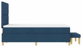 Cama Box com Colchão e Banco vidaXL Azul 120x200 cm Tecido