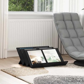 vidaXL Estante de Revistas Carvalho Preto 65 x 53 x 28,5 cm