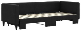 Sofá-cama com gavetão 80x200 cm tecido preto