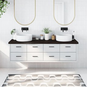 Bancada p/ WC 180x60x(2-6)cm madeira tratada maciça castanho