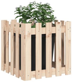 Vaso de jardim c/ design de cerca 50x50x50 cm pinho maciço